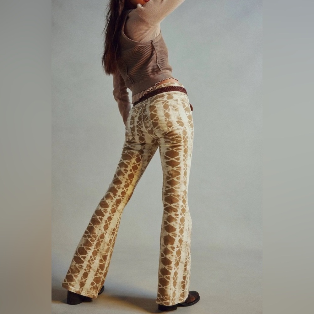 WE THE FREE PENNY OULL ON MID RISE FLARE LEG PANTS SAND COMBO SIZE 30 new w/tags - Picture 2 of 5